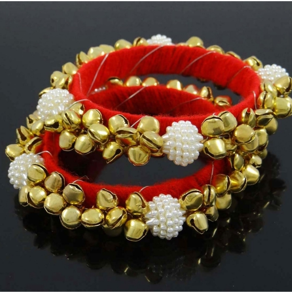 NEW ORANGE & Gold Pearl Gungaroo Bangles